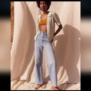 Madewell petite perfect vintage wide leg crop jeans in Edmunds wash